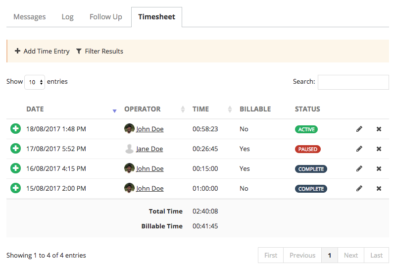 Time Tracking Time Log