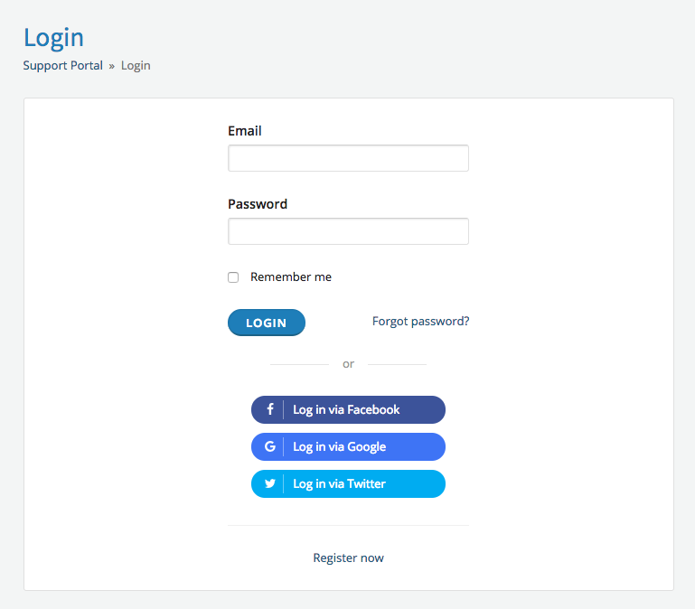 Social login options