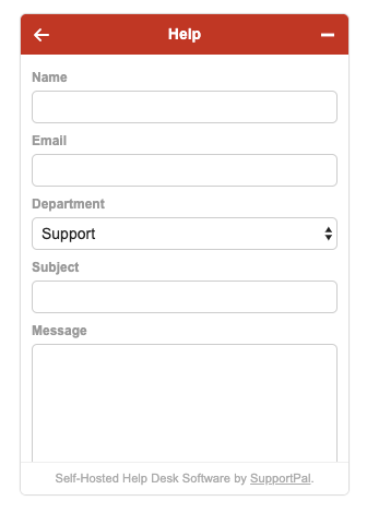 Help Widget Contact Form