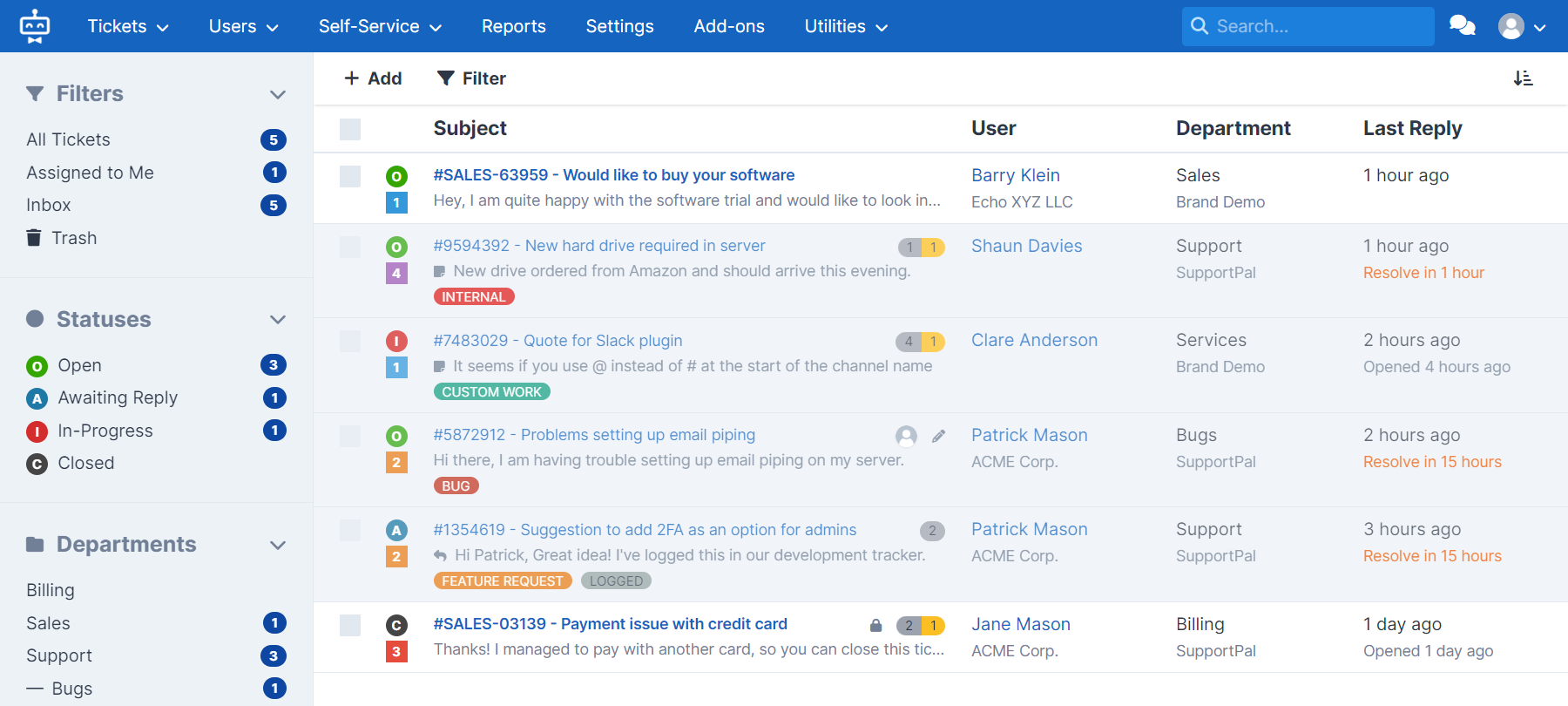 Support Pal Online Help Desk Demo | SupportPal