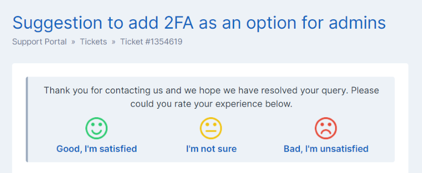 Ticket Feedback