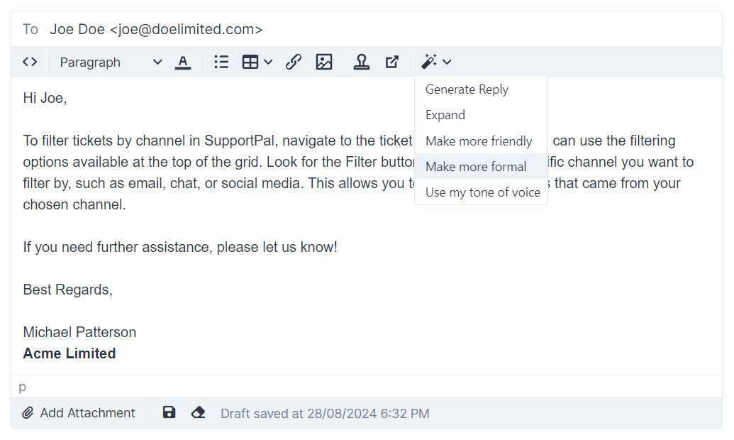 AI Assistant - Enhance Reply