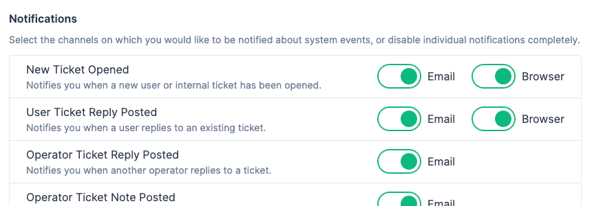 Notification Preferences