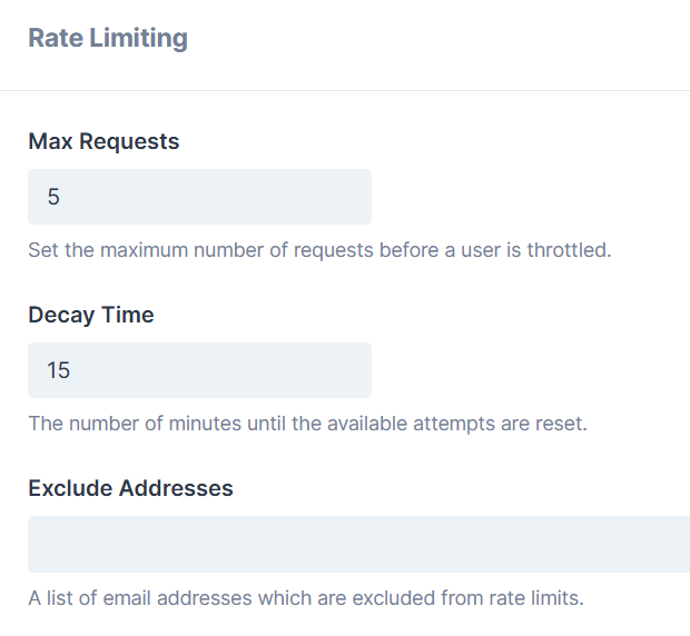 Throttling limits